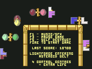 Lightforce title screen for Commodore 64